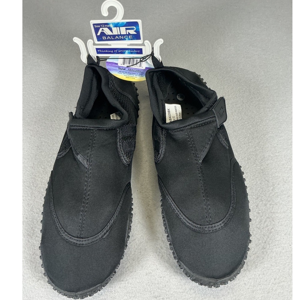 Air‎ Balance Water Shoes Mens Size 12 Black Slip On Beach Swim Aqua NEW